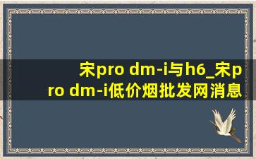 宋pro dm-i与h6_宋pro dm-i(低价烟批发网)消息